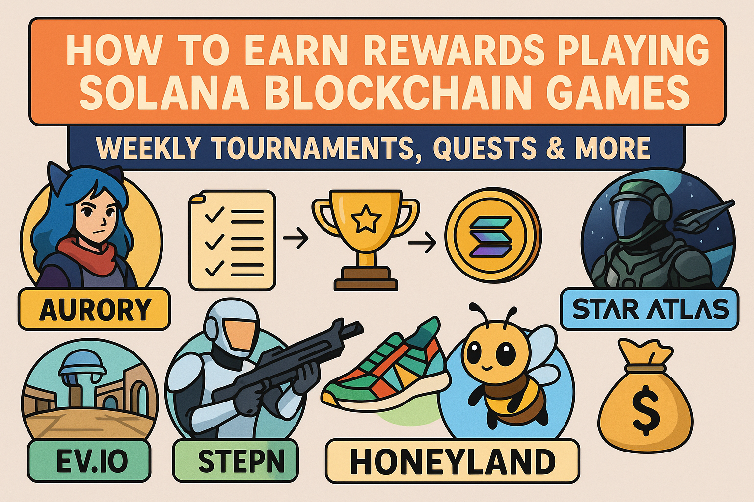 How to Earn Rewards Playing Solana Blockchain Games: Weekly Tournaments, Quests & More