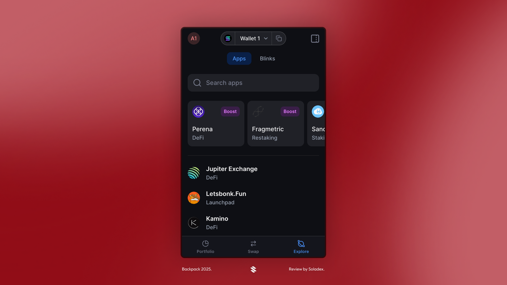 Backpack Wallet Solana dApp integration screenshot