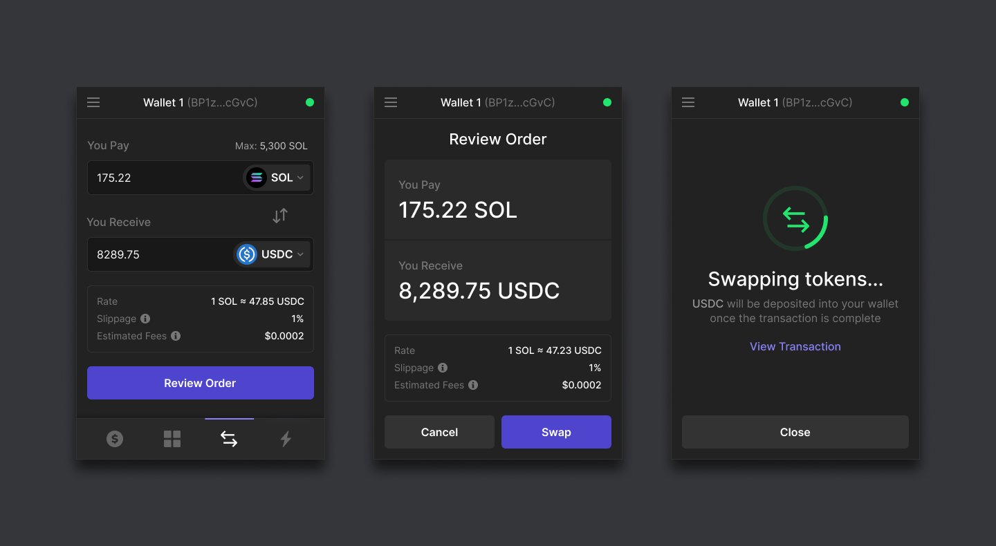 Phantom wallet SOL to USDC auto conversion