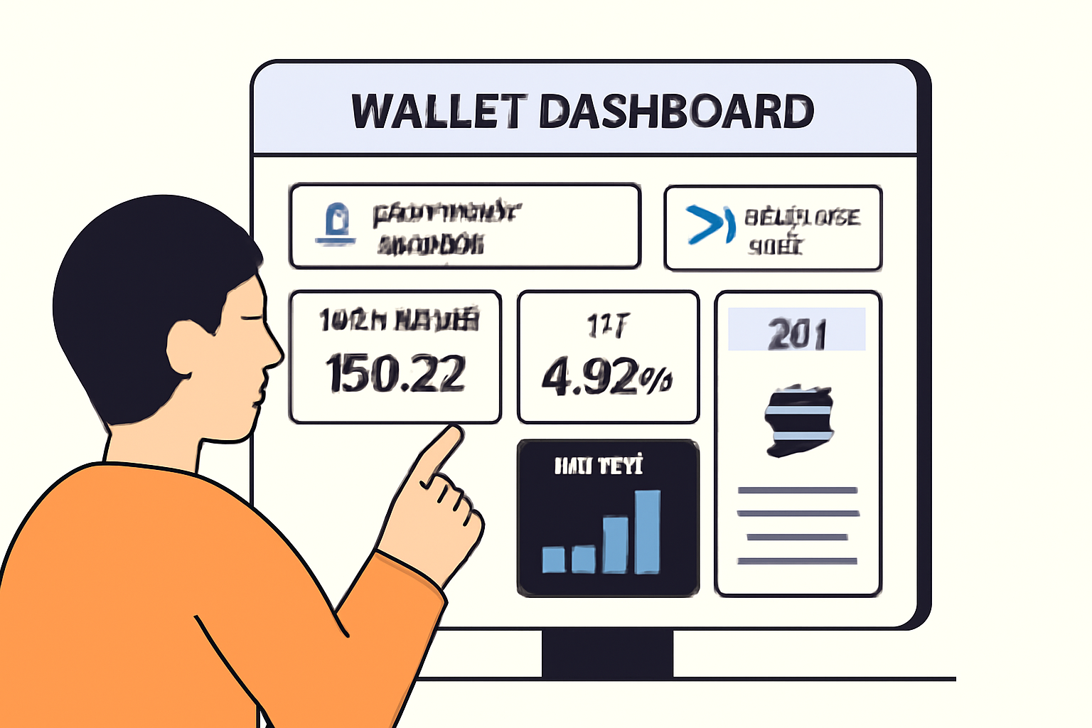 A user reviewing their DeFi rewards and APY stats on a wallet dashboard, with notifications about new rewards and SOL price updates.
