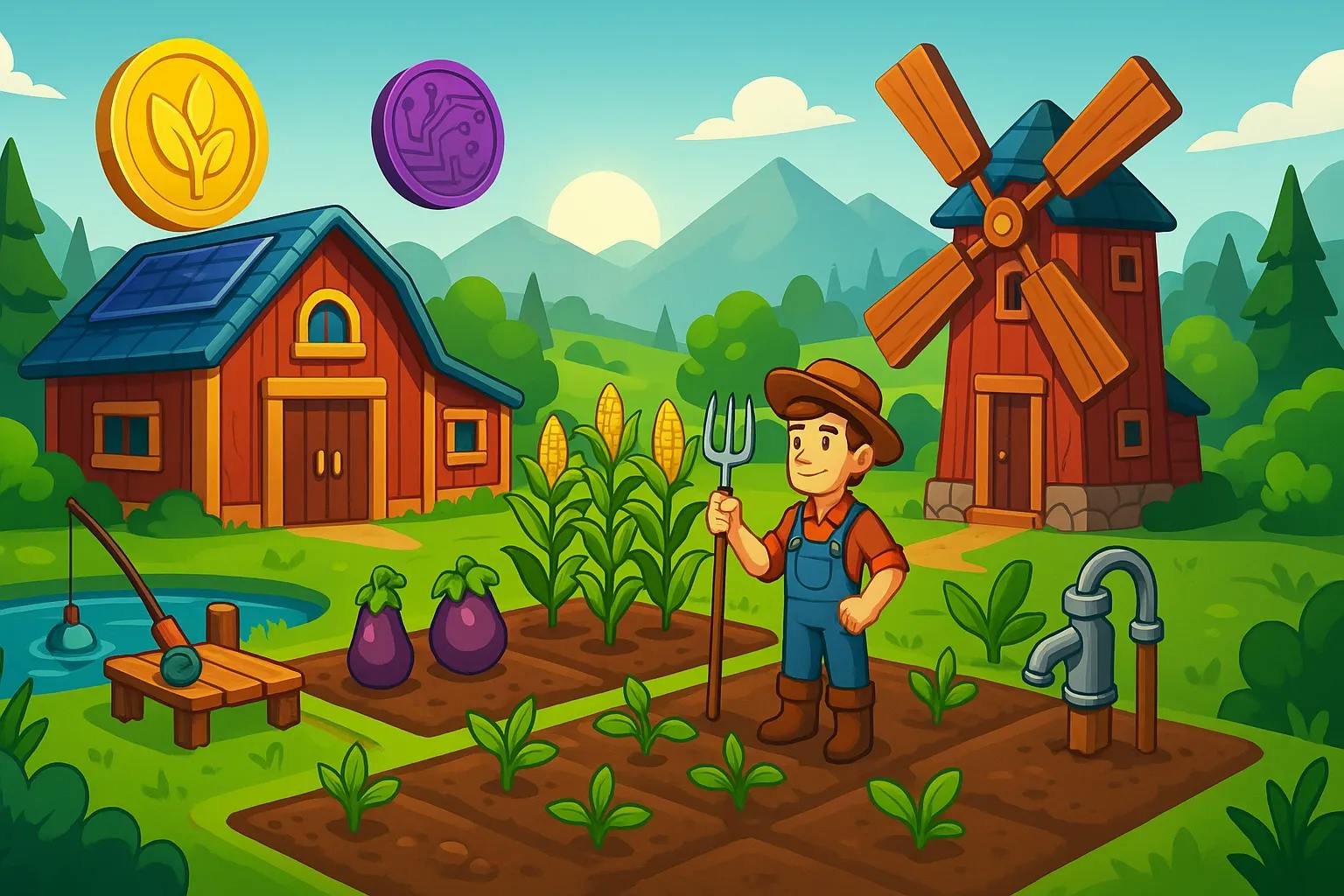 DeFi Land Solana farming game interface