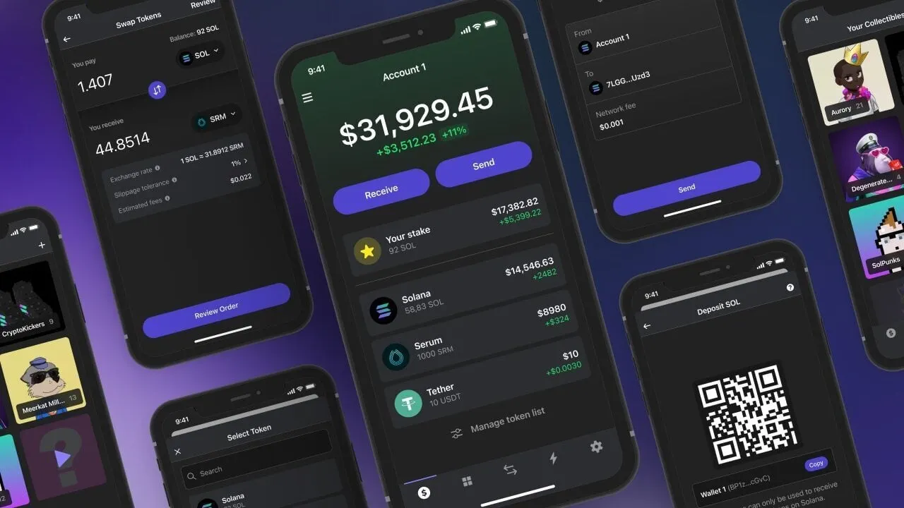 Phantom Solana wallet app screenshot