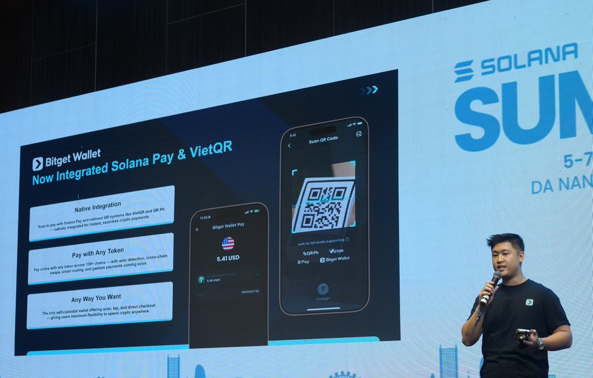 Bitget Wallet QR Solana Pay demo Solana All-In Summit 2025